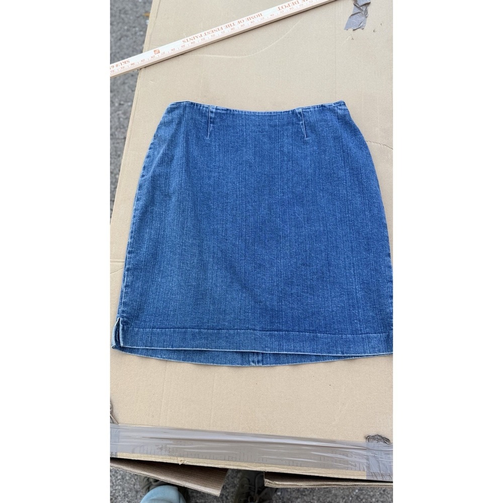 Vintage Ralph Lauren Denim Skirt Size 14 Knee Length Stretch